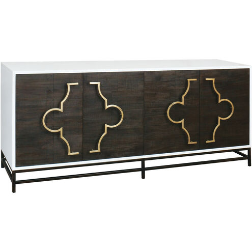 Stellenbosch 72 X 22 inch Dark Brown with White and Gold Credenza