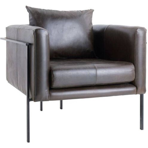 Giroud Ore Leather and Blackened Iron Lounge Chair