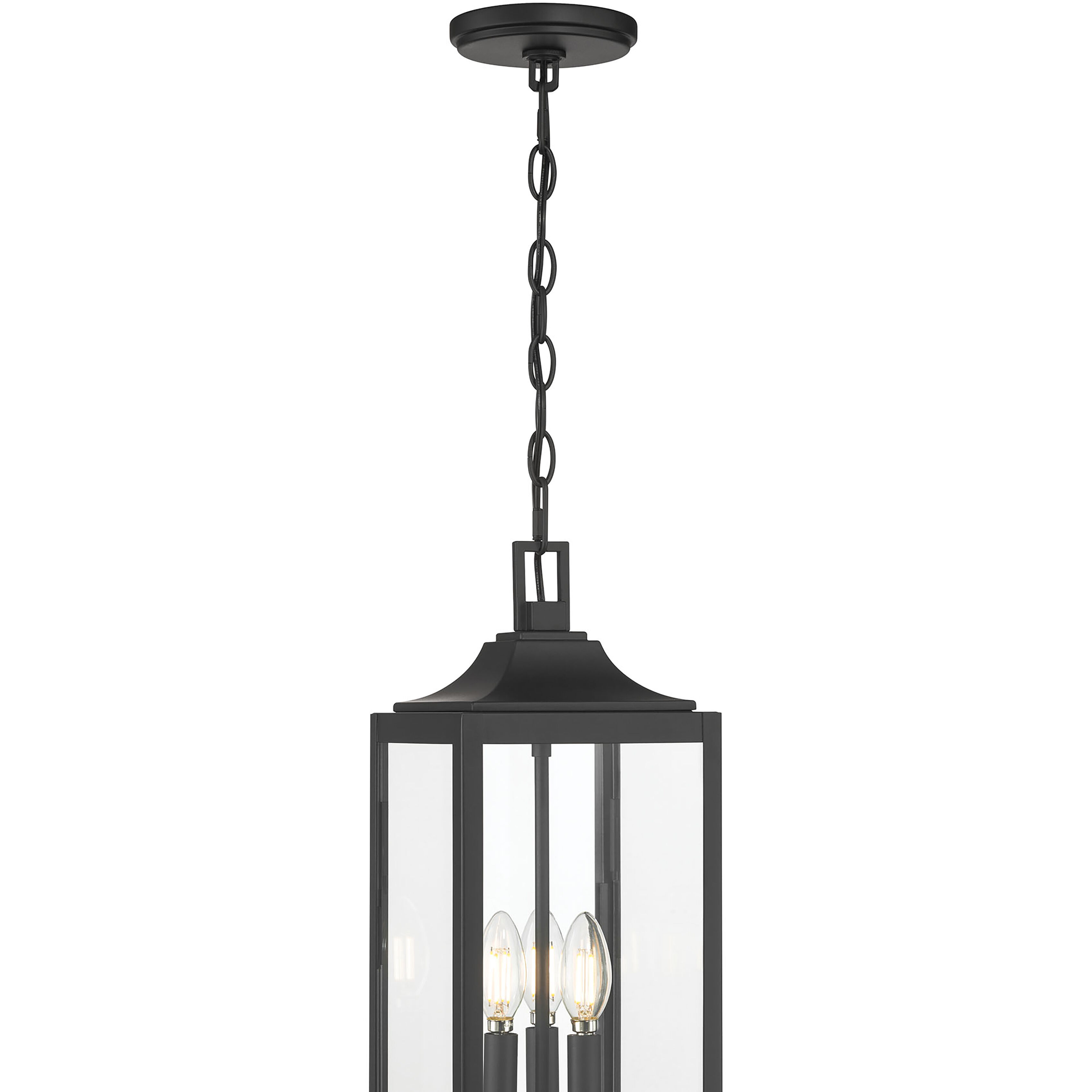 Halston 3 Light 7.25 inch Powder Coated Black Outdoor Hanging Lantern