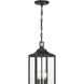 Halston 3 Light 7.25 inch Powder Coated Black Outdoor Hanging Lantern
