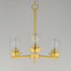 Corona 3 Light 16.5 inch Satin Brass Single-Tier Chandelier Ceiling Light in Clear