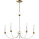 Charlton 5 Light 26 inch Weathered White and Gold Leaf Chandelier Ceiling Light