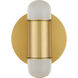 Capsule 2 Light 7.5 inch Brushed Brass/Clear Wall Sconce Wall Light