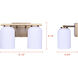 Bram 2 Light 12.5 inch Gold Vanity Fixture Wall Light