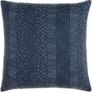 Washed Waffle 20 inch Navy Pillow Kit in 20 x 20, Square