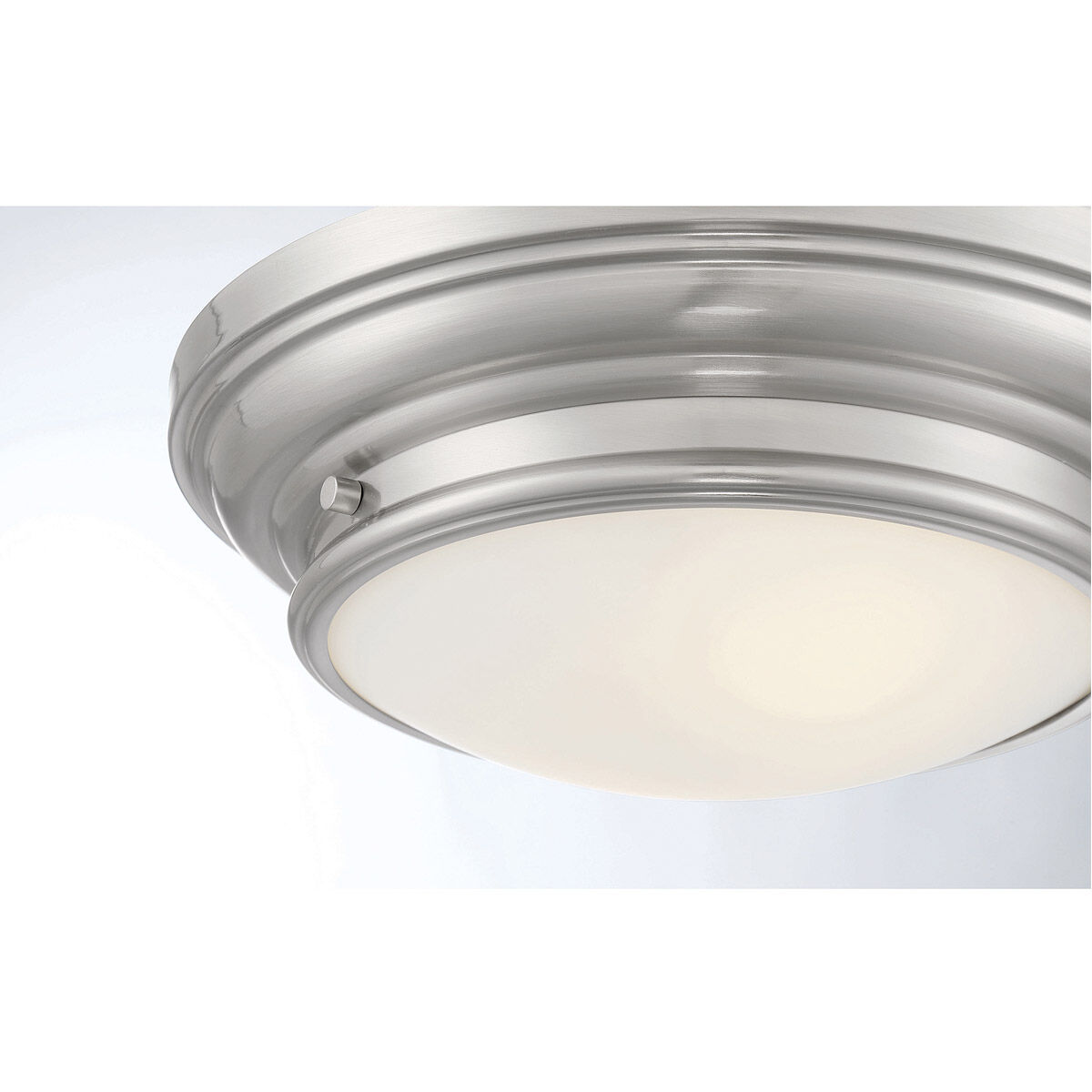 Transitional 2 Light 13 inch Brushed Nickel Flush Mount Ceiling Light