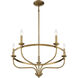 Transitional 5 Light 26.63 inch Natural Brass Chandelier Ceiling Light