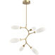 Fiori LED 38.2 inch Gilded Brass Chandelier Ceiling Light, Modern Vine