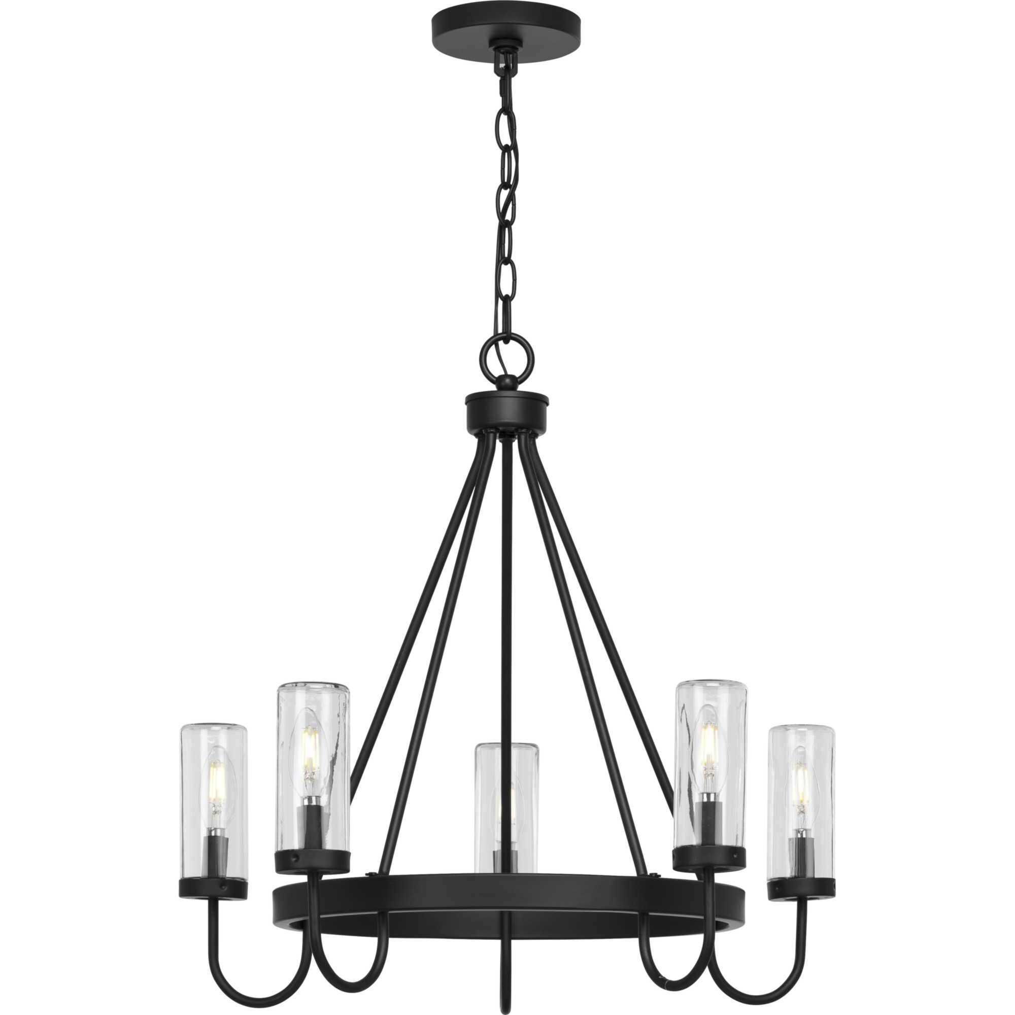 Swansea 5 Light 24 inch Matte Black Outdoor Chandelier