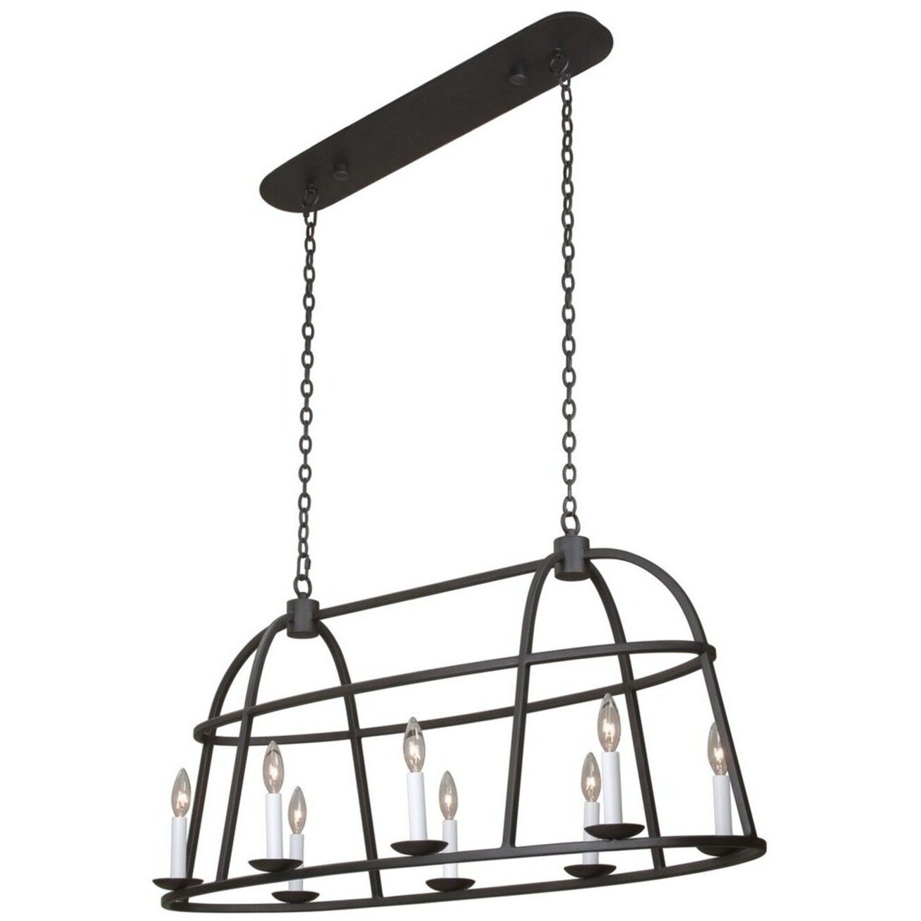 Wickenburg 8 Light 42 inch Black Iron Island Light Ceiling Light