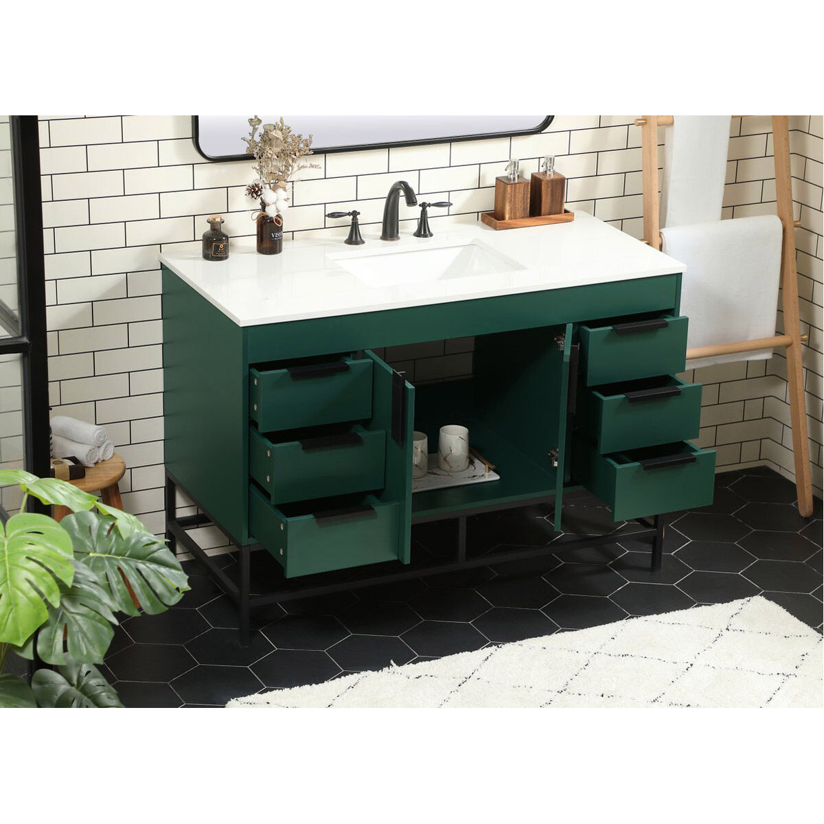 Eugene 48 X 22 X 33.5 inch Green Vanity Sink Set in Not Included