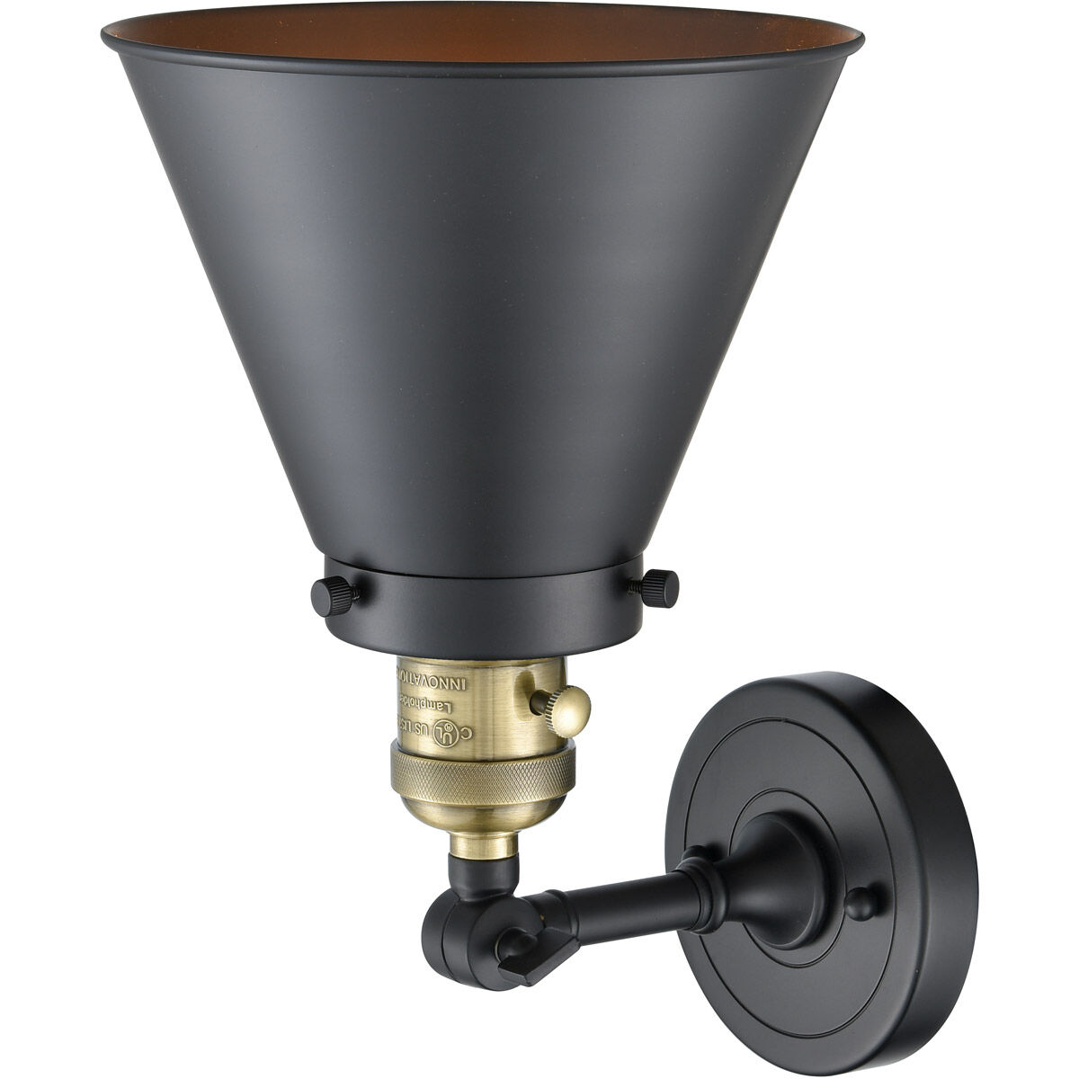 Franklin Restoration Appalachian LED 8 inch Black Antique Brass Sconce Wall Light, Franklin Restoration