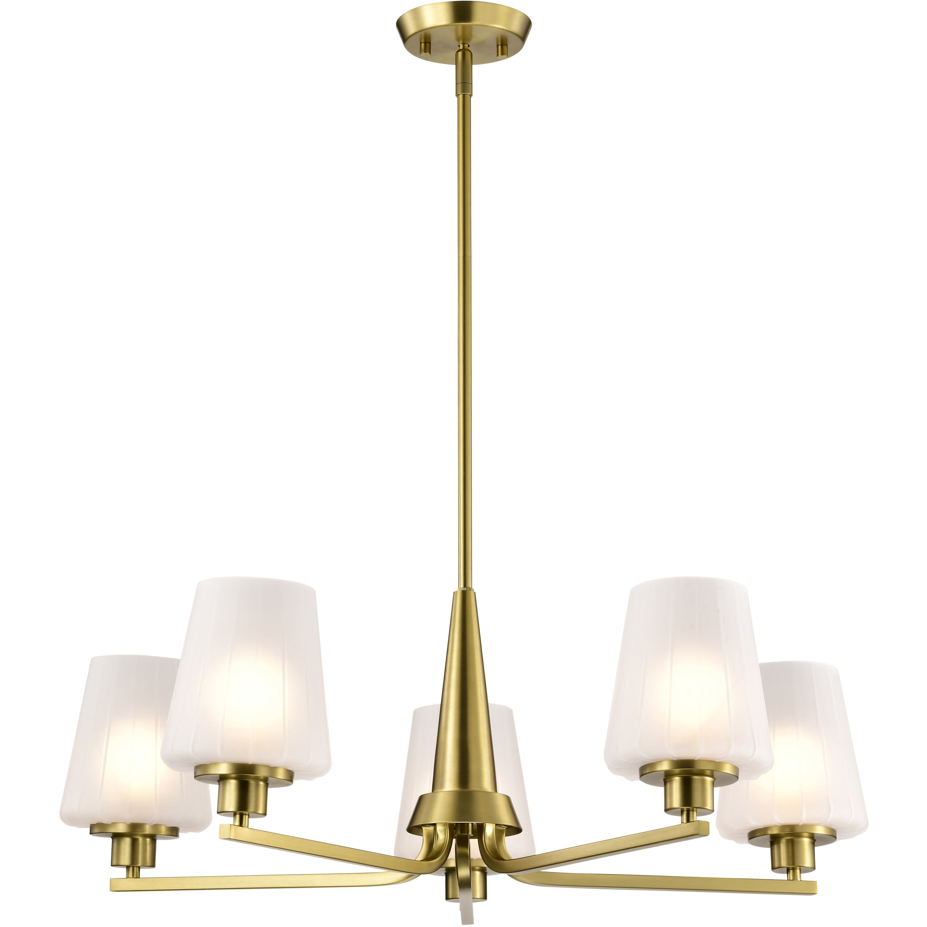 Lune 30 inch Vintage Brass Chandelier Ceiling Light