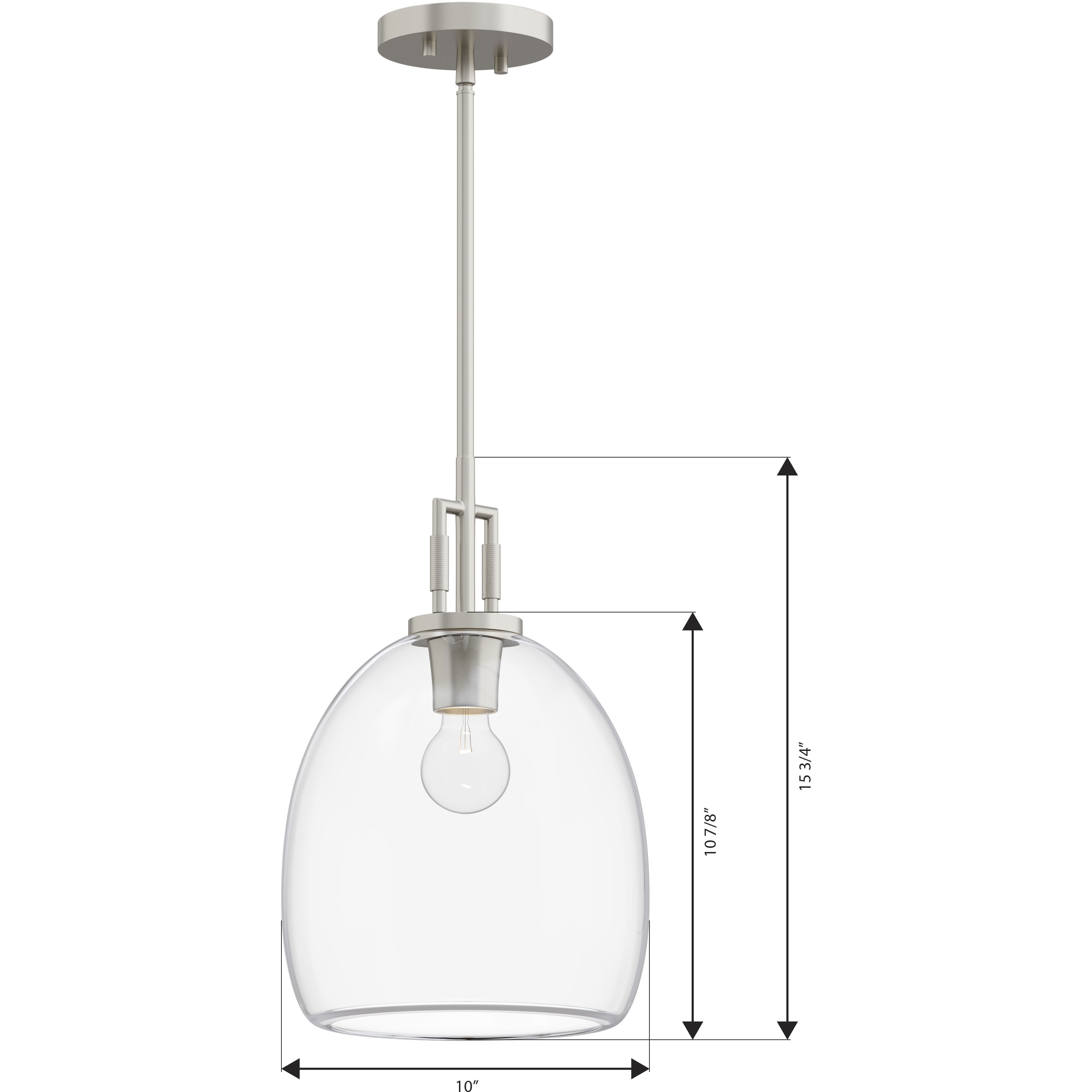 Orbis 1 Light 10 inch Brushed Nickel Mini Pendant Ceiling Light