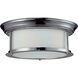 Sonna 2 Light 13.25 inch Chrome Flush Mount Ceiling Light in Matte Opal Glass