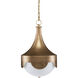 Pasha LED 14.25 inch Antique Brass Pendant Ceiling Light
