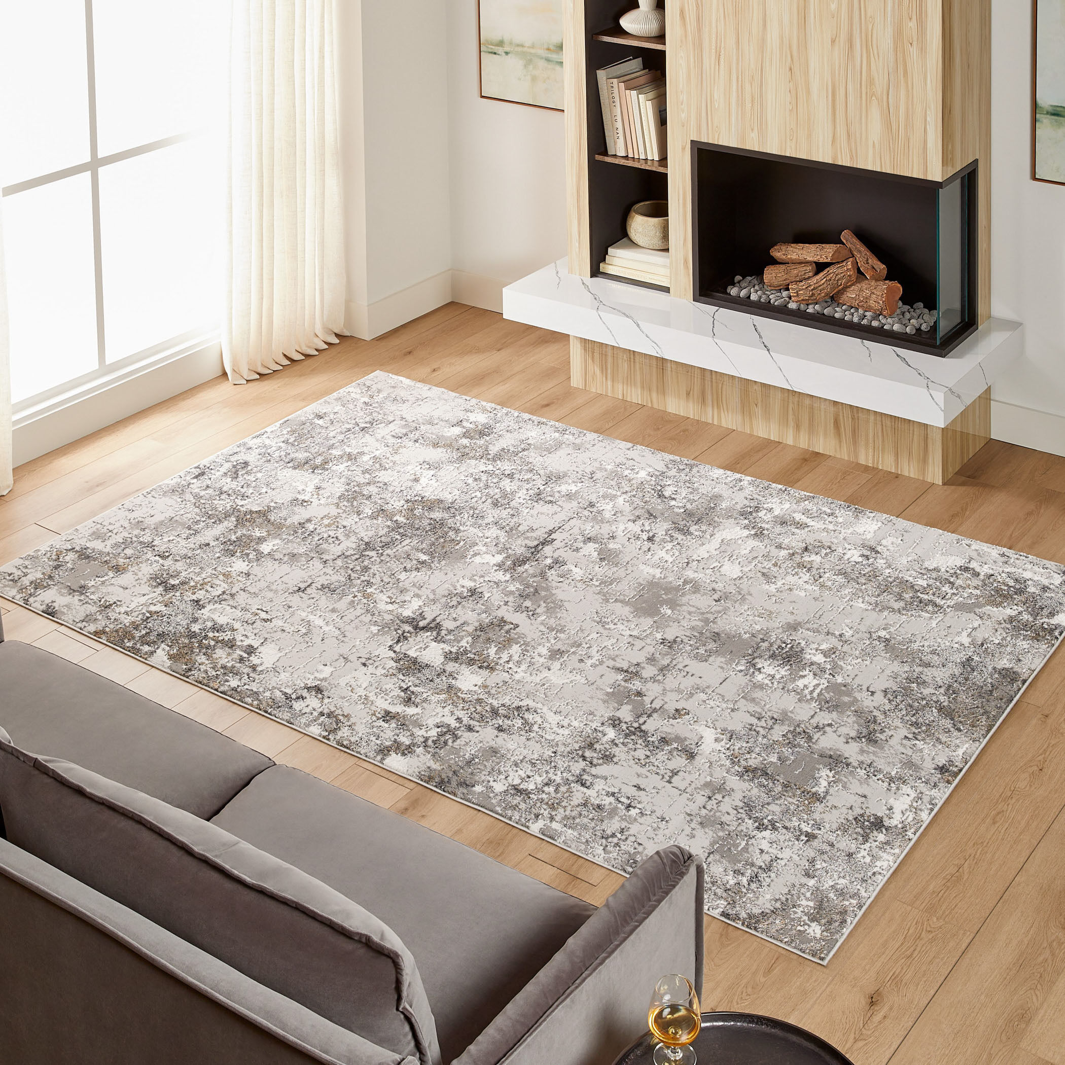 Greta 130 X 94 inch Silver Rug in 8 x 11