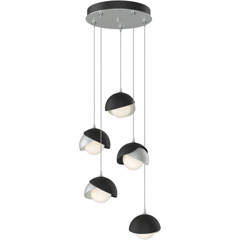 Brooklyn 5 Light 16 inch Vintage Platinum and Black Pendant Ceiling Light in Vintage Platinum/Black