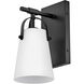 Foster 1 Light 6.5 inch Black Bath Light Wall Light in Etched Opal