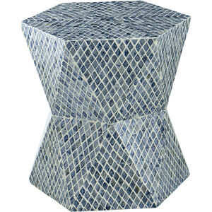 Hexagon Tapered Pedestal 20 inch Blue Stool