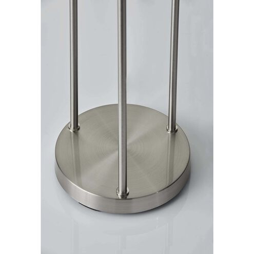 Trio 67.75 inch 40 watt Brushed Steel Floor Lamp Portable Light in White Linen