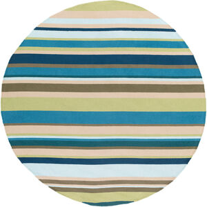 Rain 96 inch Lime/Teal/Dark Brown/Taupe/Pale Blue/Navy Outdoor Rug, Polypropylene