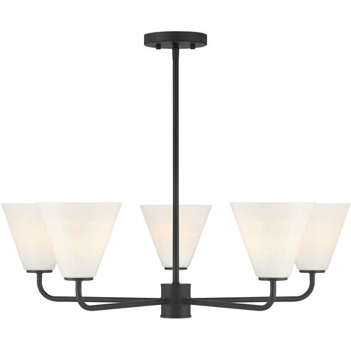 Blair 5 Light 30 inch Matte Black Chandelier Ceiling Light