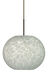 Luna 1 Light Bronze Pendant Ceiling Light in Carrera Glass, Incandescent