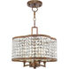 Grammercy 4 Light 14 inch Hand Painted Palacial Bronze Convertible Mini Chandelier/Ceiling Mount Ceiling Light