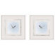 Modern Flight Blue and Gray and Metallic and White Framed Art