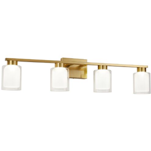 Saville LED 33 inch Brass Bathroom Vanity Wall Light