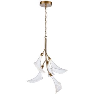 Calla LED 23.5 inch Natural Brass Chandelier Ceiling Light, Converts to Semi Flush