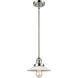 Franklin Restoration Halophane LED 8.5 inch Polished Nickel Mini Pendant Ceiling Light in Matte White Halophane Glass, Franklin Restoration