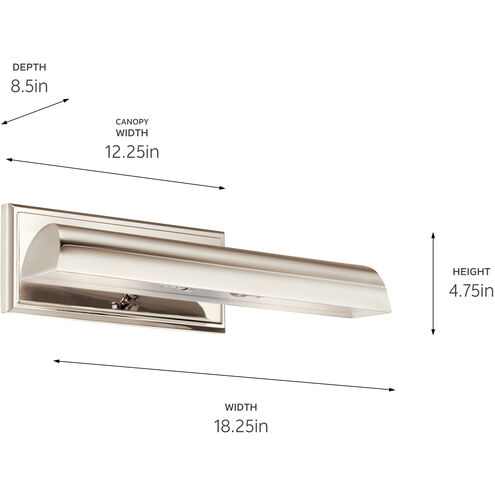 Carston 26 watt 18.25 inch Polished Nickel Picture Light Wall Light