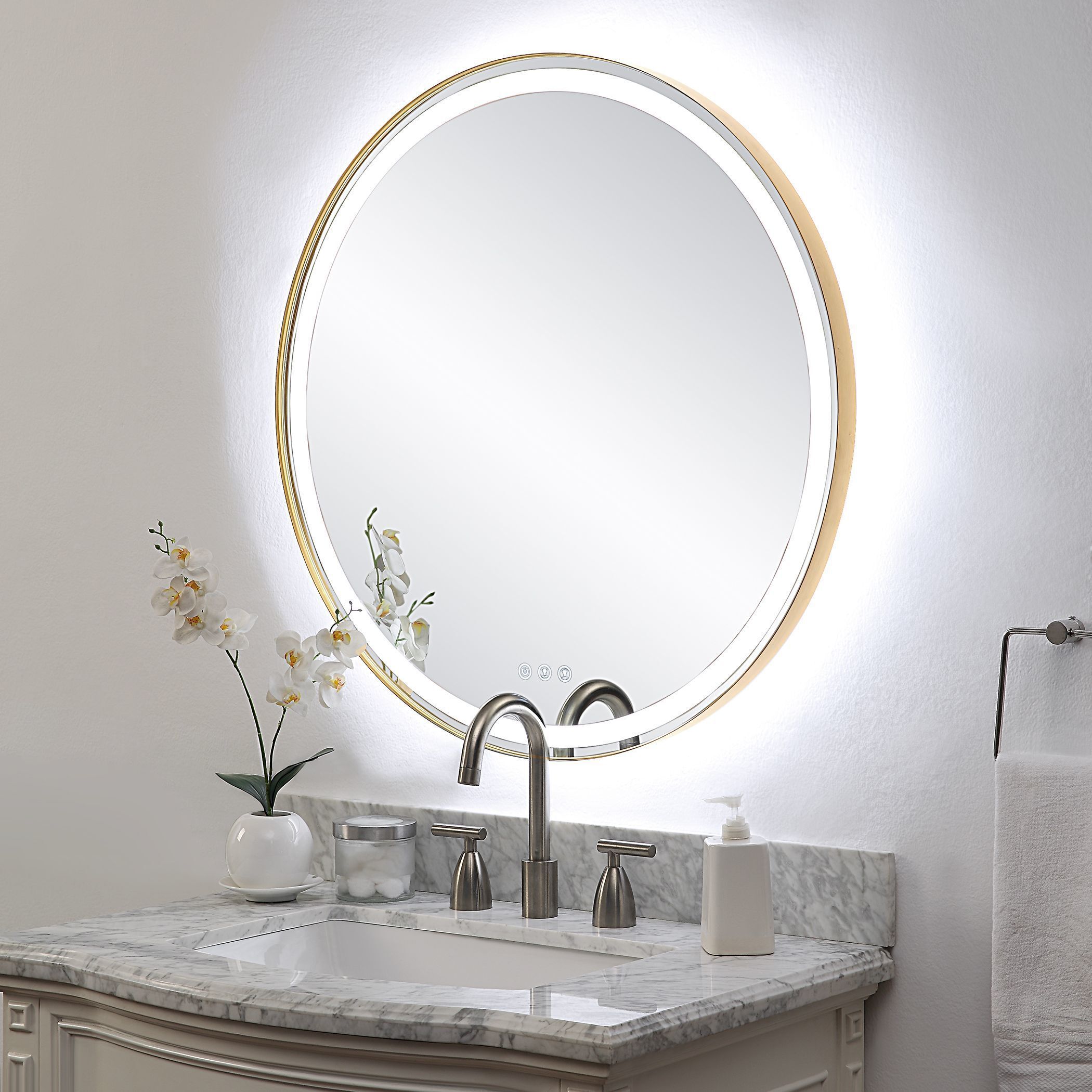 Brass led mirror deals