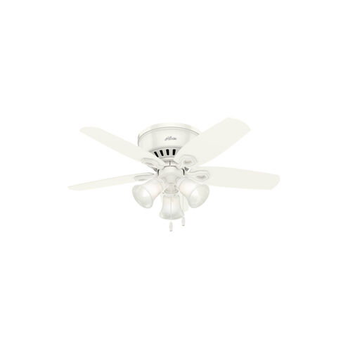 Builder 42 inch Snow White with Snow White/Light Oak Blades Ceiling Fan, Low Profile