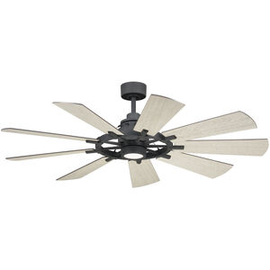 Gentry 60 inch Weathered Zinc with Distressed Antique Gray/Walnut Blades Ceiling Fan