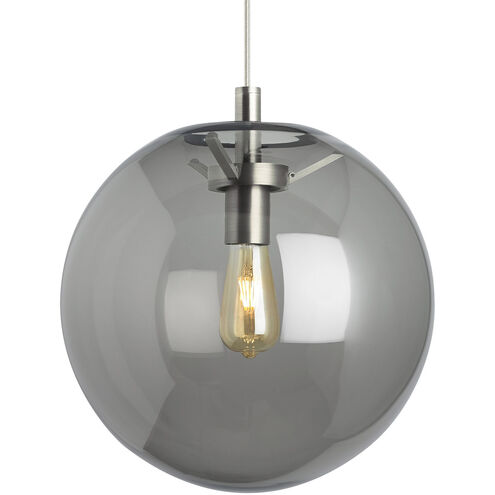 Sean Lavin Palona 1 Light 14 inch Satin Nickel Pendant Ceiling Light in Incandescent, Smoke Glass