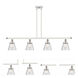 Ballston Small Cone LED 48 inch White and Polished Chrome Island Light Ceiling Light in Seedy Glass