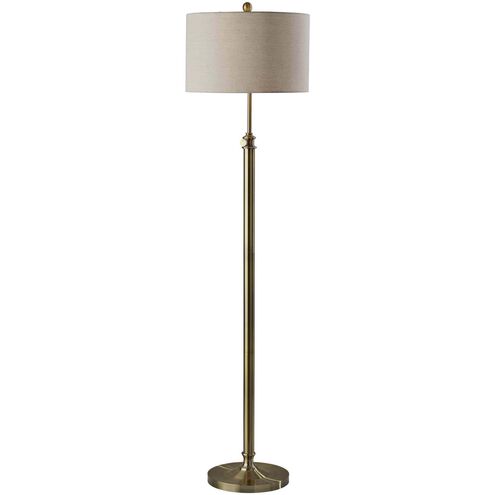 Barton 57 inch 100.00 watt Antique Brass Floor Lamp Portable Light, Simplee Adesso