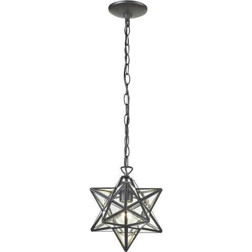 Star 1 Light 11 inch Oil Rubbed Bronze with Clear Mini Pendant Ceiling Light