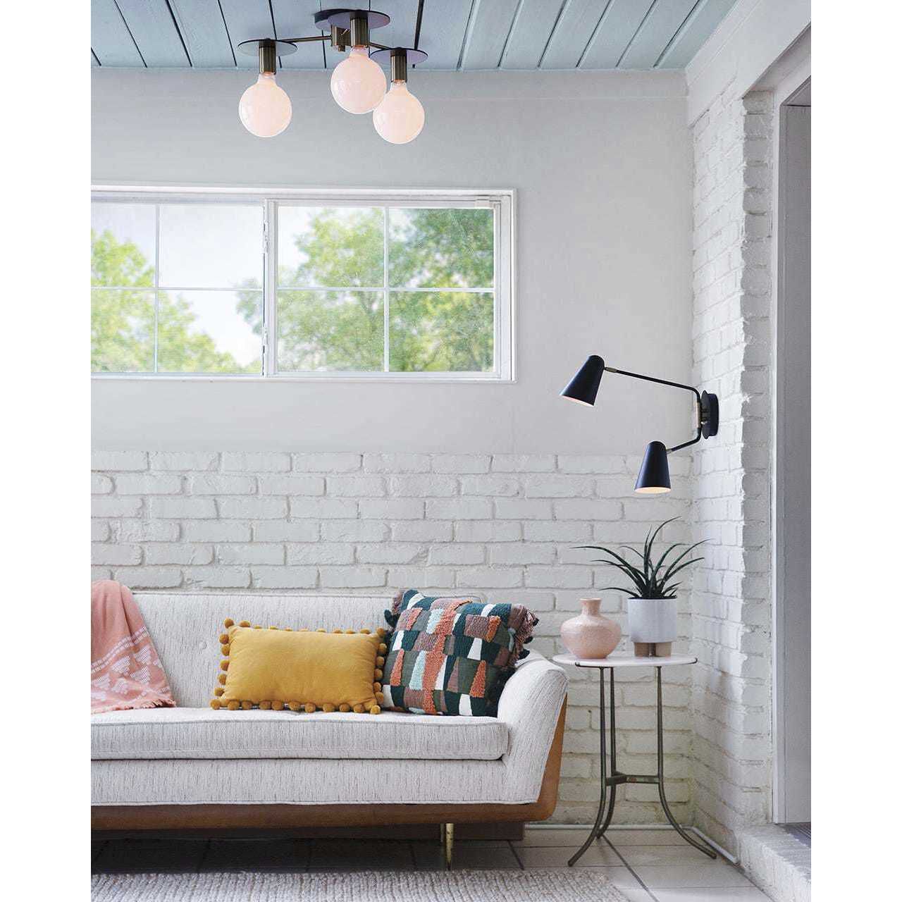 Bobbie LED 20 inch Lacquered Brass Chandelier Ceiling Light, Semi-Flush Mount