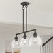 Glendon 3 Light 30 inch Bronze Linear Chandelier Ceiling Light