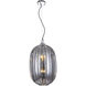 Canada 3 Light 13 inch Chrome/Smoke Single Pendant Lighting Ceiling Light