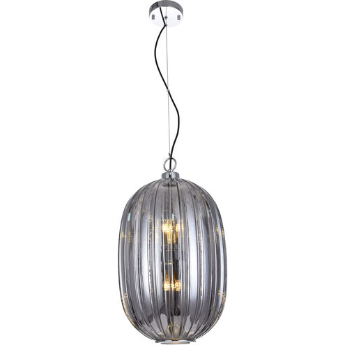 Canada 3 Light 13 inch Chrome/Smoke Single Pendant Lighting Ceiling Light