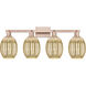 Preston 4 Light 36 inch Antique Copper Bath Vanity Light Wall Light in Mercury Glass
