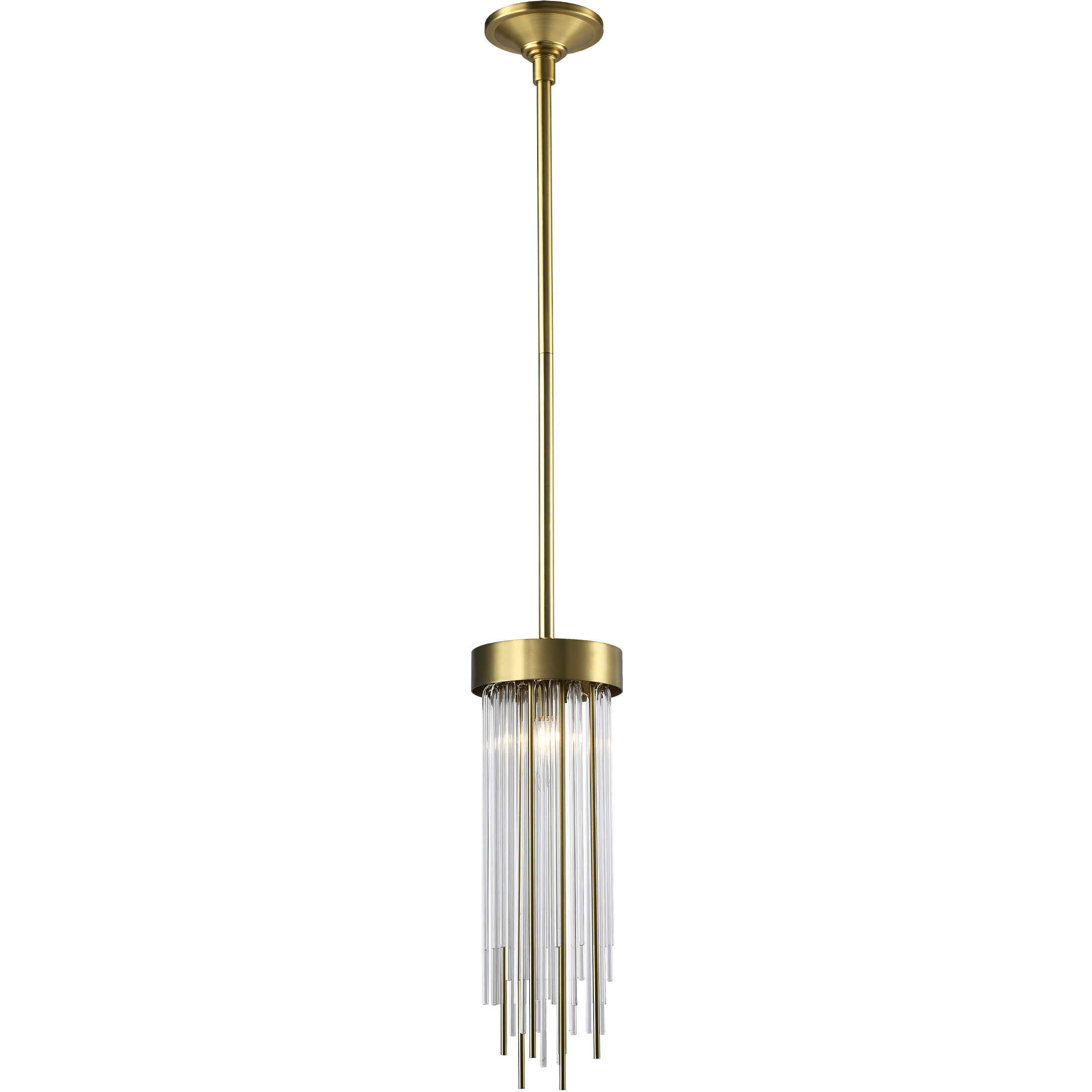 Waterfall 1 Light 5.88 inch Aged Brass Mini Pendant Ceiling Light