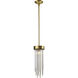 Waterfall 1 Light 5.88 inch Aged Brass Mini Pendant Ceiling Light