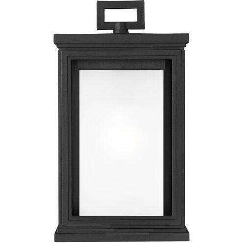 Terni 1 Light 12 inch Textured Black Outdoor Wall Lantern, White Opal Glass