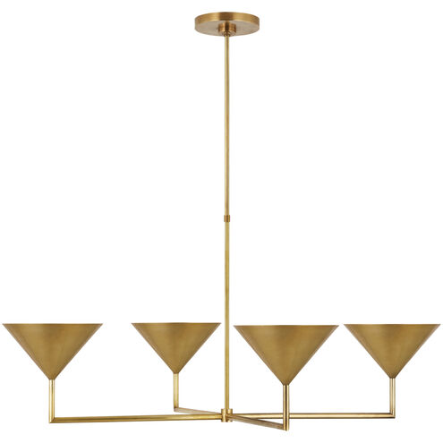 Paloma Contreras Orsay LED 38 inch Hand-Rubbed Antique Brass Chandelier Ceiling Light, XL